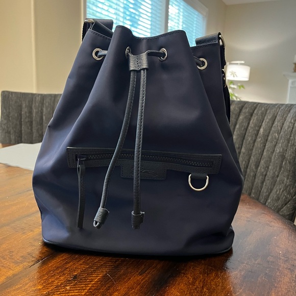 Longchamp Le Pilage Neoprene Bucket Bag - Navy - Picture 2 of 13
